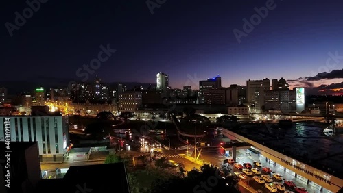 Wallpaper Mural Sunset downtown aerial timelapse city. 4K resolution time lapse of city and traffic scenery. Porto Alegre Rio Grande do Sul Brazil. Torontodigital.ca