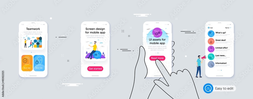 Set of Timer, 24h service and Healthy face line icons. Phone ui interface. Include Prescription drugs, 5g wifi, Phone insurance icons. Vector Set of Timer, 24h service and Healthy face line icons. Phone ui interface. Include Prescription drugs, 5g wifi, Phone insurance icons. Vector