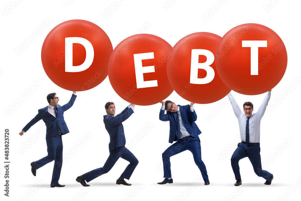 Businessmen in the load and debt concept Businessmen in the load and debt concept