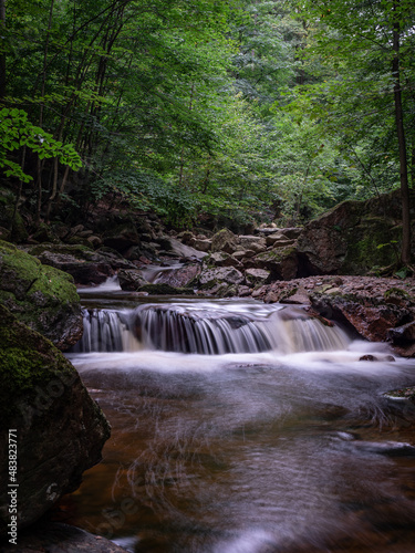 Waterfall on river Ilse in forest Harz, Germany