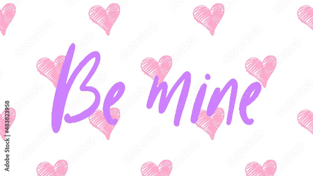 Valentine's day gift cart with be mine text. Love related items. Home decoration printable.