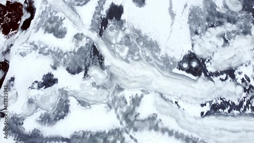 Wallpaper Mural Flying with a drone above the frozen lake Golcuk at Bozdag Odemis Izmir Turkey in winter season. Torontodigital.ca