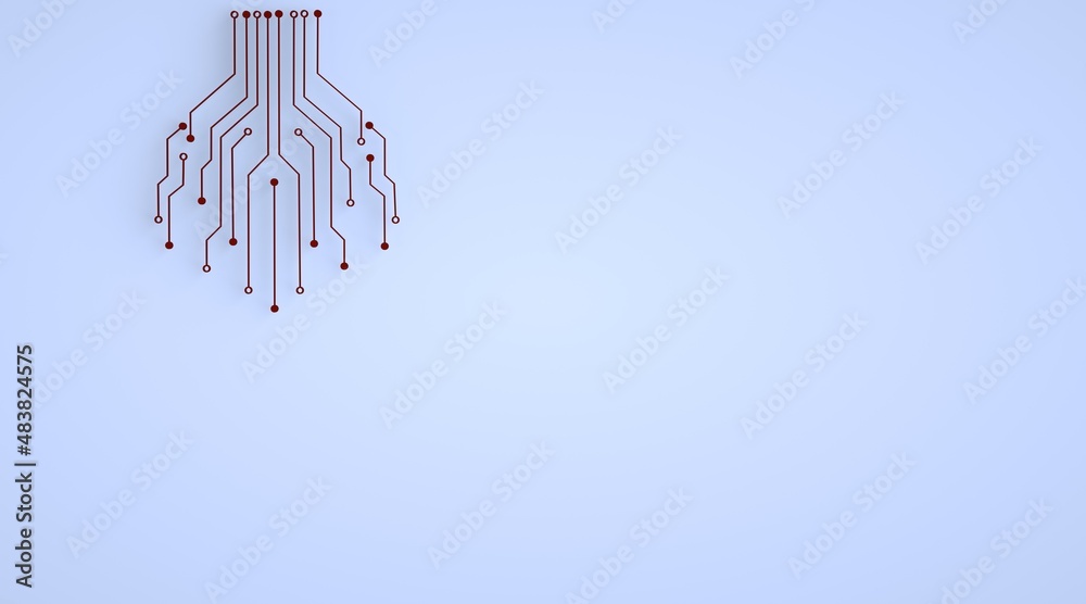 Circuit board computer style technology background. Artificial intelligence concept. Abstract brain made from printed circuit. 3d render Circuit board computer style technology background. Artificial intelligence concept. Abstract brain made from printed circuit. 3d render