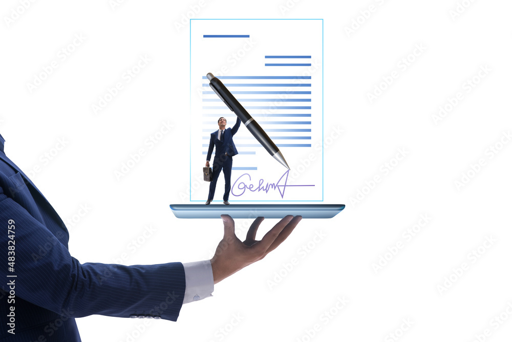 Electronic signature concept in the business Electronic signature concept in the business