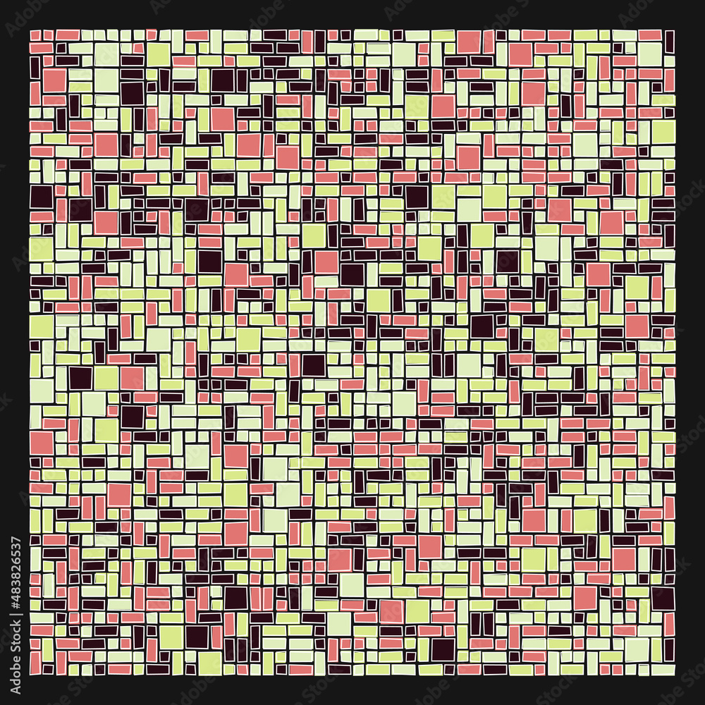 Fototapeta premium Offset Quads generative art background art illustration