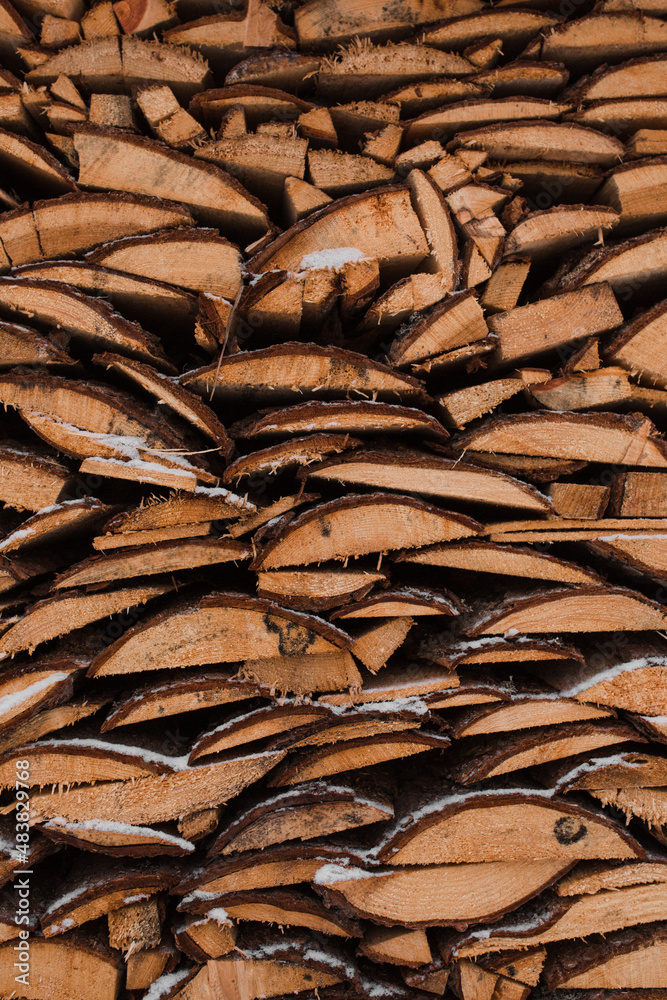 background of lumber piled in a pile.