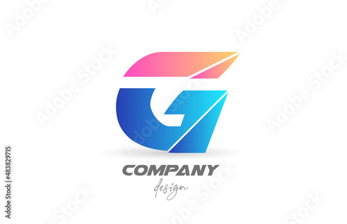 Colorful G alphabet letter logo icon with sliced design and blue pink colors. Creative template for business and company Free Download Colorful G alphabet letter logo icon with sliced design and blue pink colors. Creative template for business and company - GFXLoad
