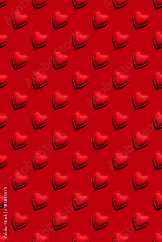 Red seamless pattern of hearts for Valentine's day