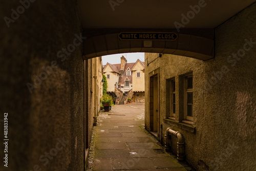 Photo of one of the most famous closes in Edinburgh, White Horse Close.