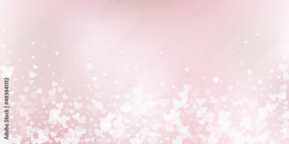 White heart love confettis. Valentine's day fallin White heart love confettis. Valentine's day fallin