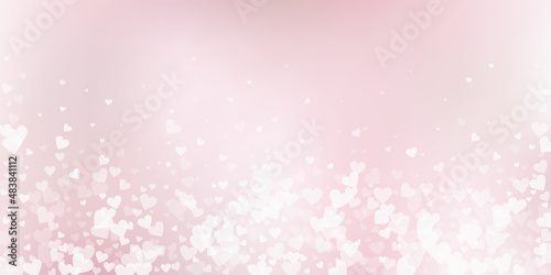 White heart love confettis. Valentine's day fallin