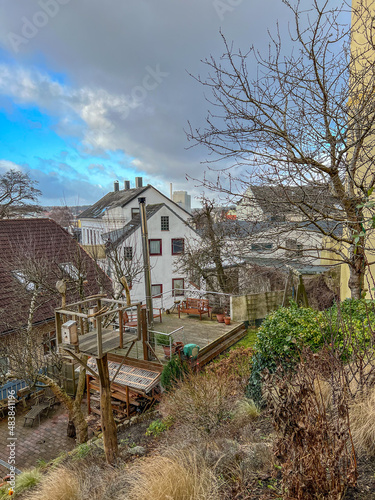 Historic houses in St. Jürgen, tourist attraction in Flensburg, Schleswig Holstein, Germany photo