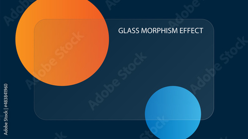 Transparent frame in trendy style glassmorphism or frosted glass. Trendy glassmorphism effect.