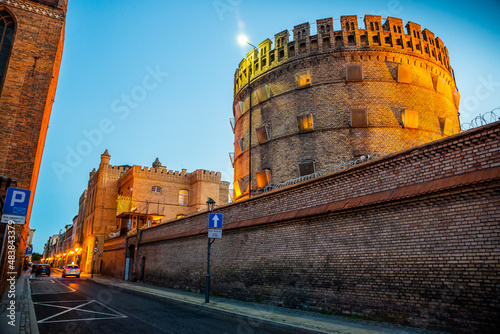 Torun, Poland - August 11, 2021. Area of jail in old part of city - Okraglak - Areszt Sledczy photo