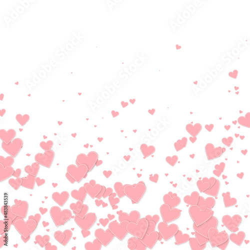 Fototapeta Naklejka Na Ścianę i Meble -  Pink heart love confettis. Valentine's day falling