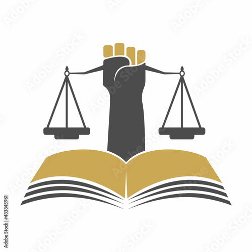 Education Law Balance And Attorney Monogram Logo Design. Law Firm open book Logo Design.