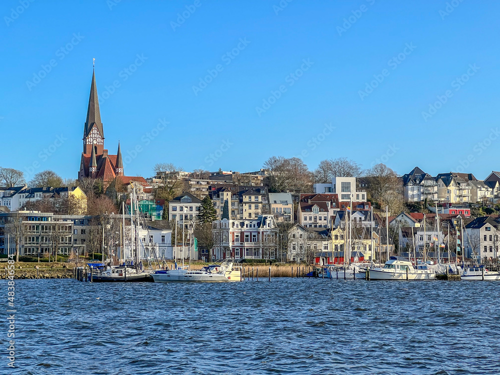 View of  the harbour of Flensburg, Schleswig Holstein, Germany. The real north.