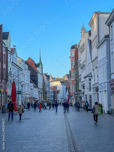 shopping street in Flensburg, Grosse Strasse, Schleswig Holstein, Germany