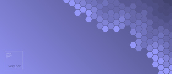 Crédence de cuisine Pantone 2022 very peri Vector abstract, geometric hexagonal background in very peri, color of the year 2022. For banner, print design, social networks, place for text. Copyspace  © Иван Корепанов