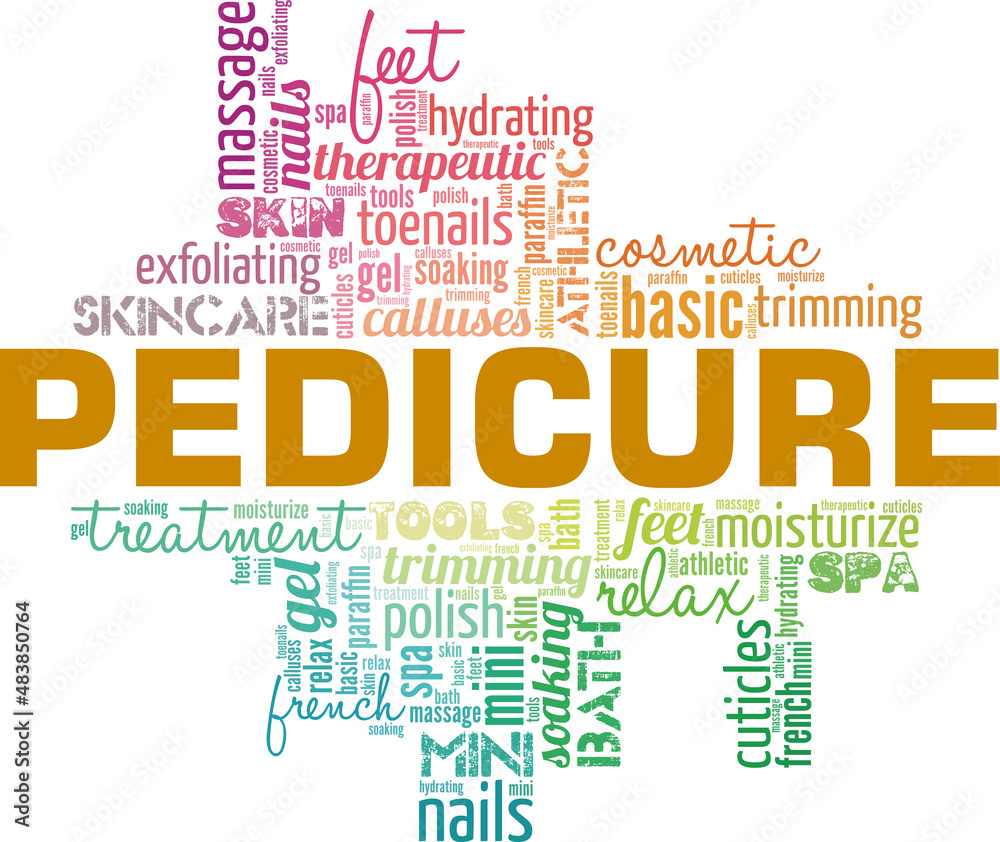 Fototapeta premium Pedicure conceptual vector illustration word cloud isolated on white background.