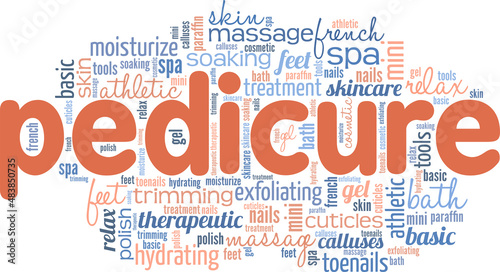 Pedicure conceptual vector illustration word cloud isolated on white background.