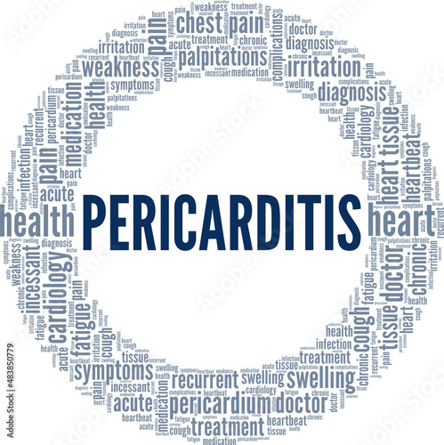 Pericarditis conceptual vector illustration word cloud isolated on white background.