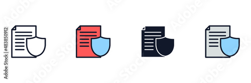 Insurance document icon symbol template for graphic and web design collection logo vector illustration