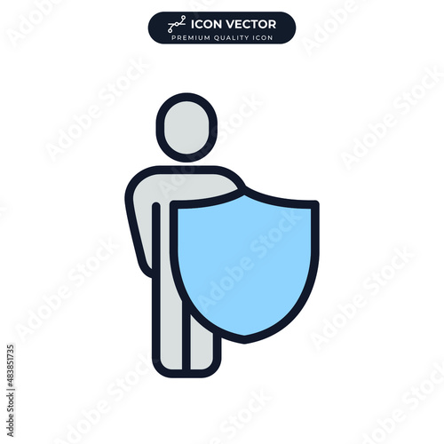 Insurance life icon symbol template for graphic and web design collection logo vector illustration