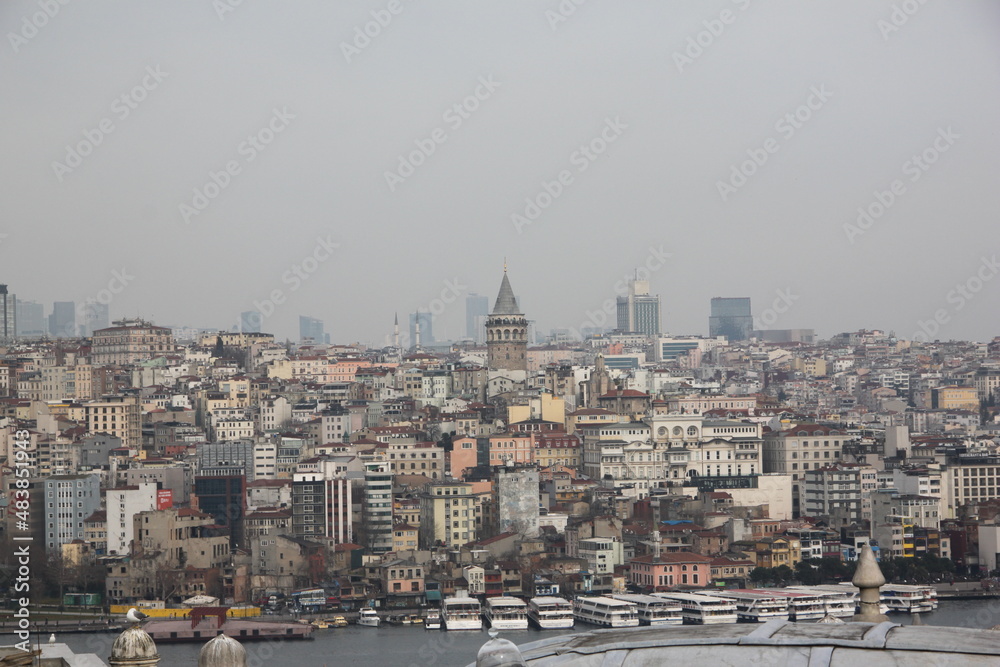 istanbul city galata tower view
