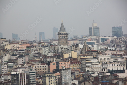 istanbul city galata tower view