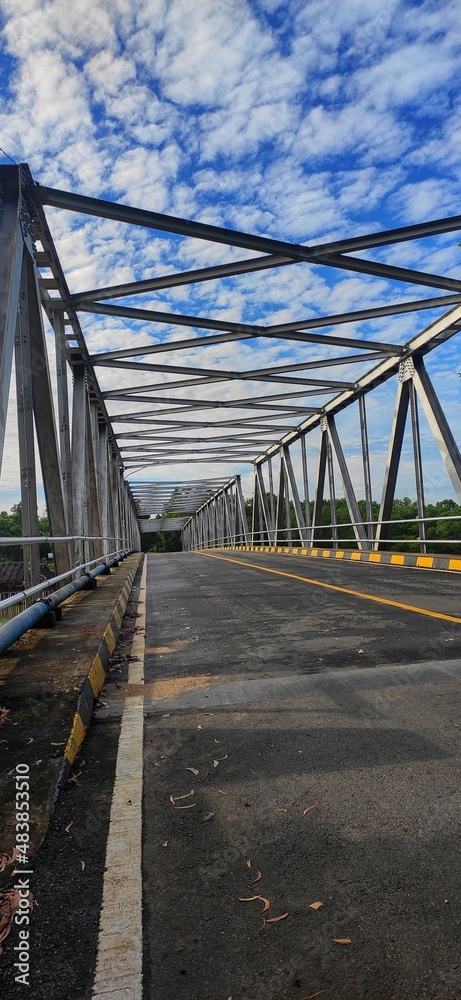 BATAM,INDONESIA-AUGUST 28TH,2021: bridge with blue sky batam,indonesia BATAM,INDONESIA-AUGUST 28TH,2021: bridge with blue sky batam,indonesia