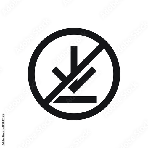 No download sign icon isolated on white background