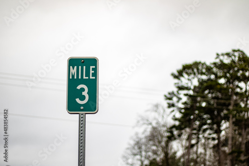 Full color 3-mile road marker 