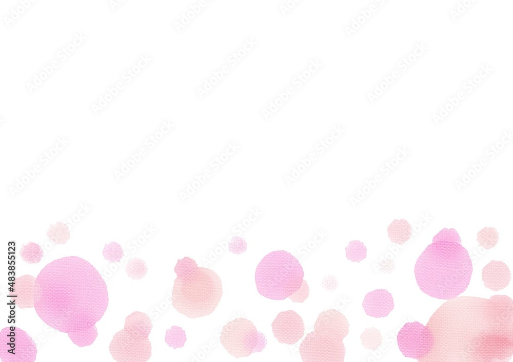 水彩のアナログ風ドット背景ピンク
