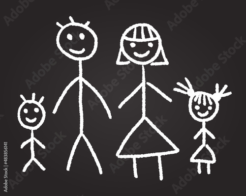 Family design over black board background vector illustration