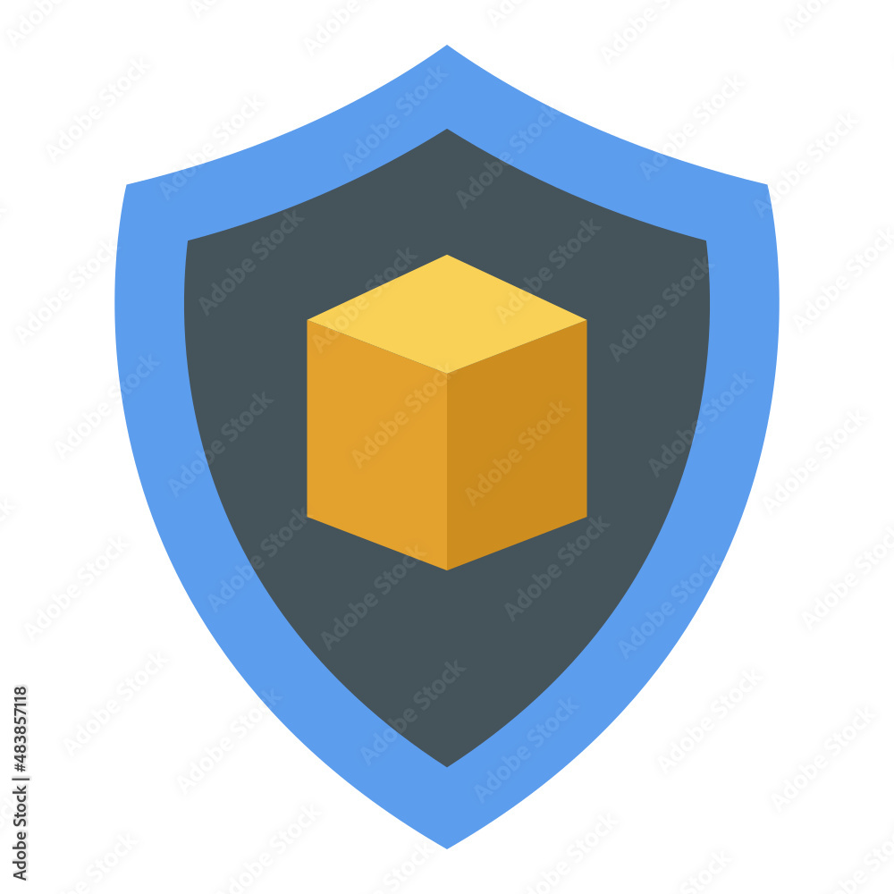 Protection Blockchain flat icon Protection Blockchain flat icon