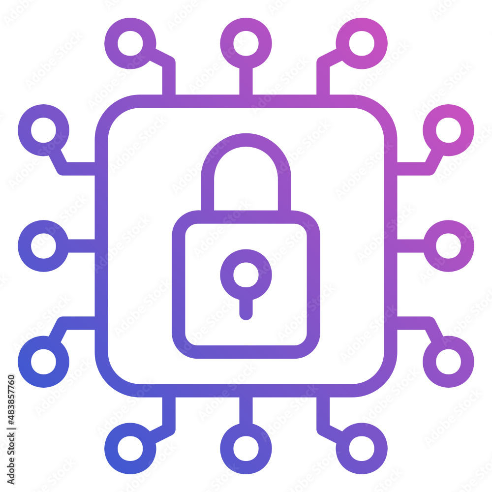 Security network with Lock flat gradient icon Security network with Lock flat gradient icon
