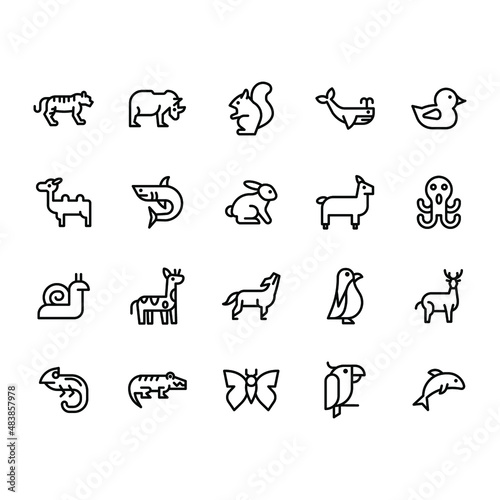 animal icon set illustration vector graphic