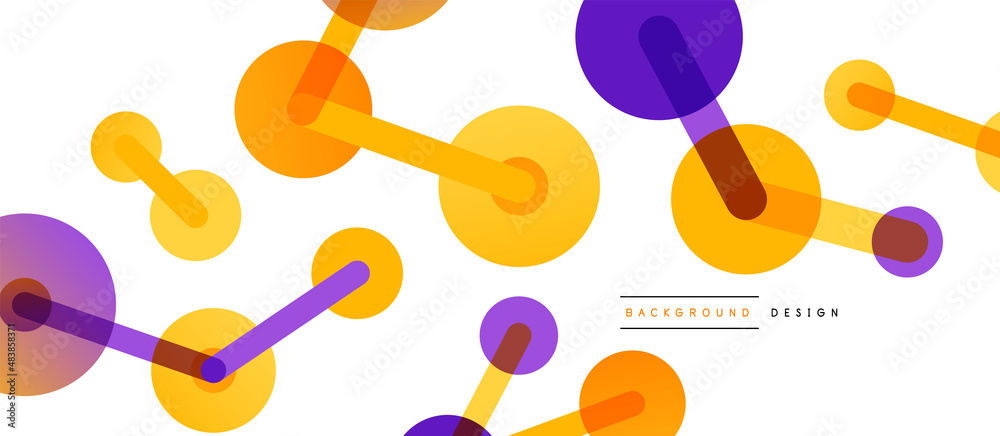 Abstract background. Round dots connected by lines. Trendy techno business template for wallpaper, banner, background or landing Abstract background. Round dots connected by lines. Trendy techno business template for wallpaper, banner, background or landing