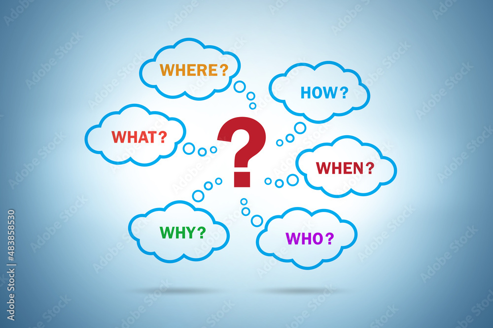 Concept of many different questions asked Concept of many different questions asked