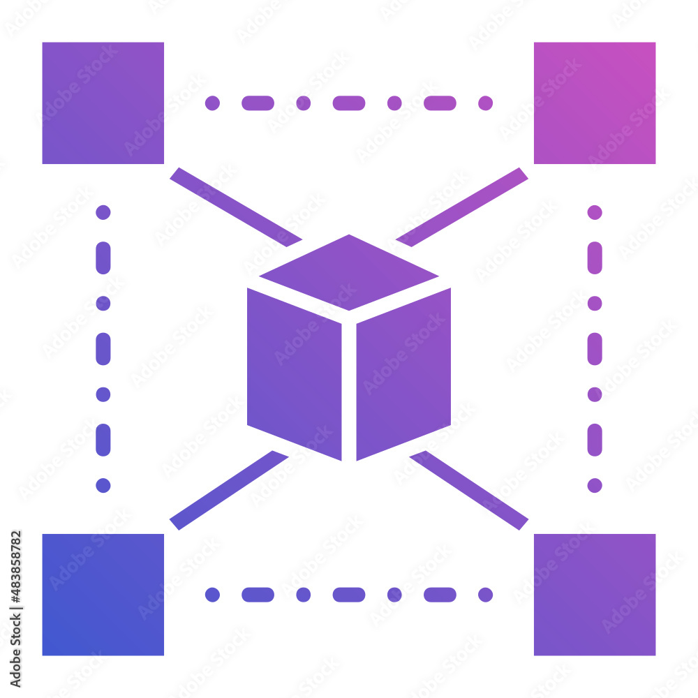 Transaction Blockchain flat gradient icon