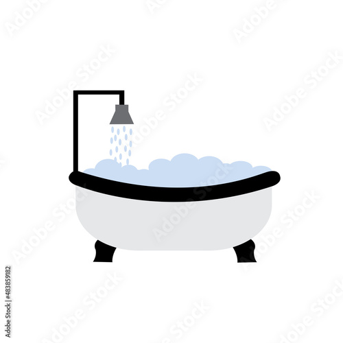 bathtub vector illustration design suitable for bathroom design flat illustration
