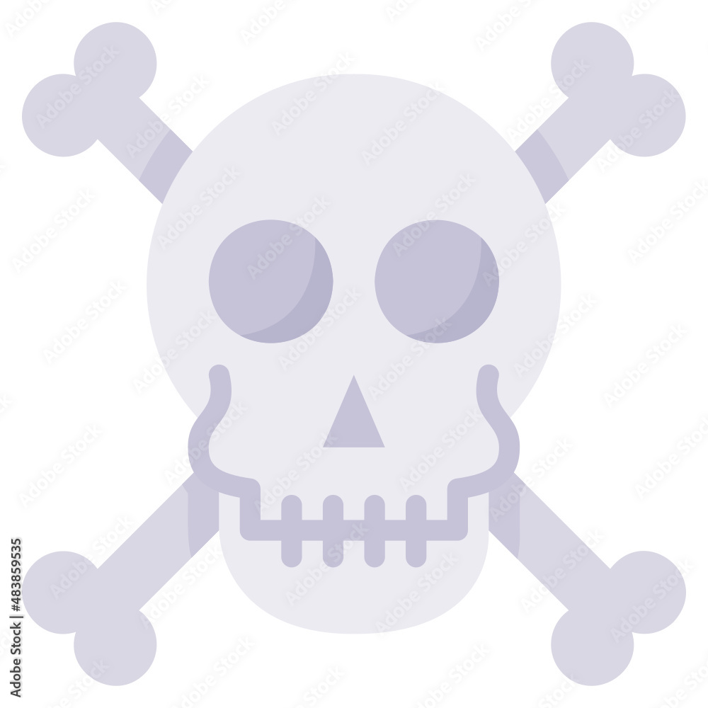 Skull Bone flat icon Skull Bone flat icon