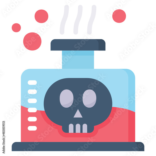 Poison Skull Liquid Flask Bottle flat icon