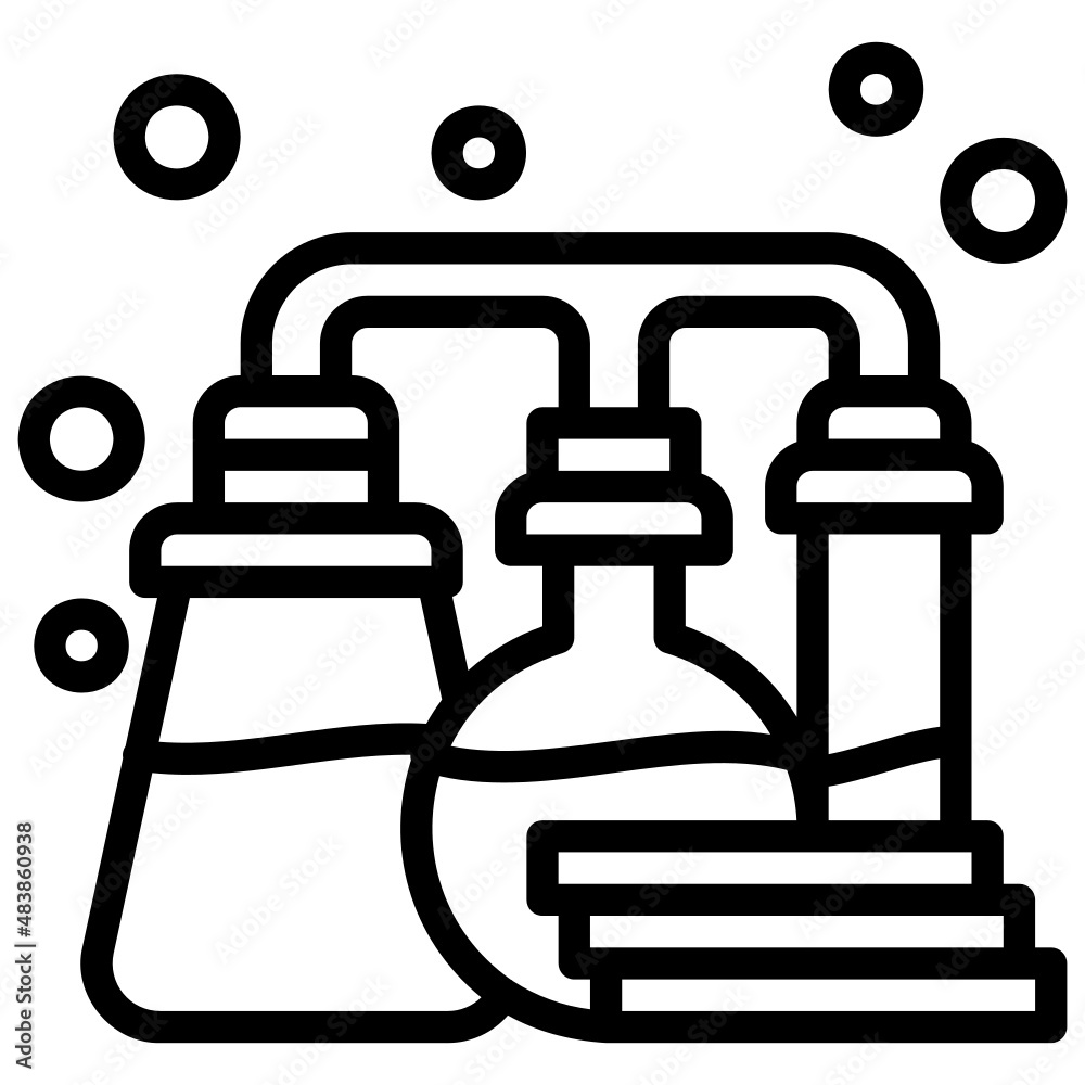 Research Chemical Liquid Flask tube line icon Research Chemical Liquid Flask tube line icon