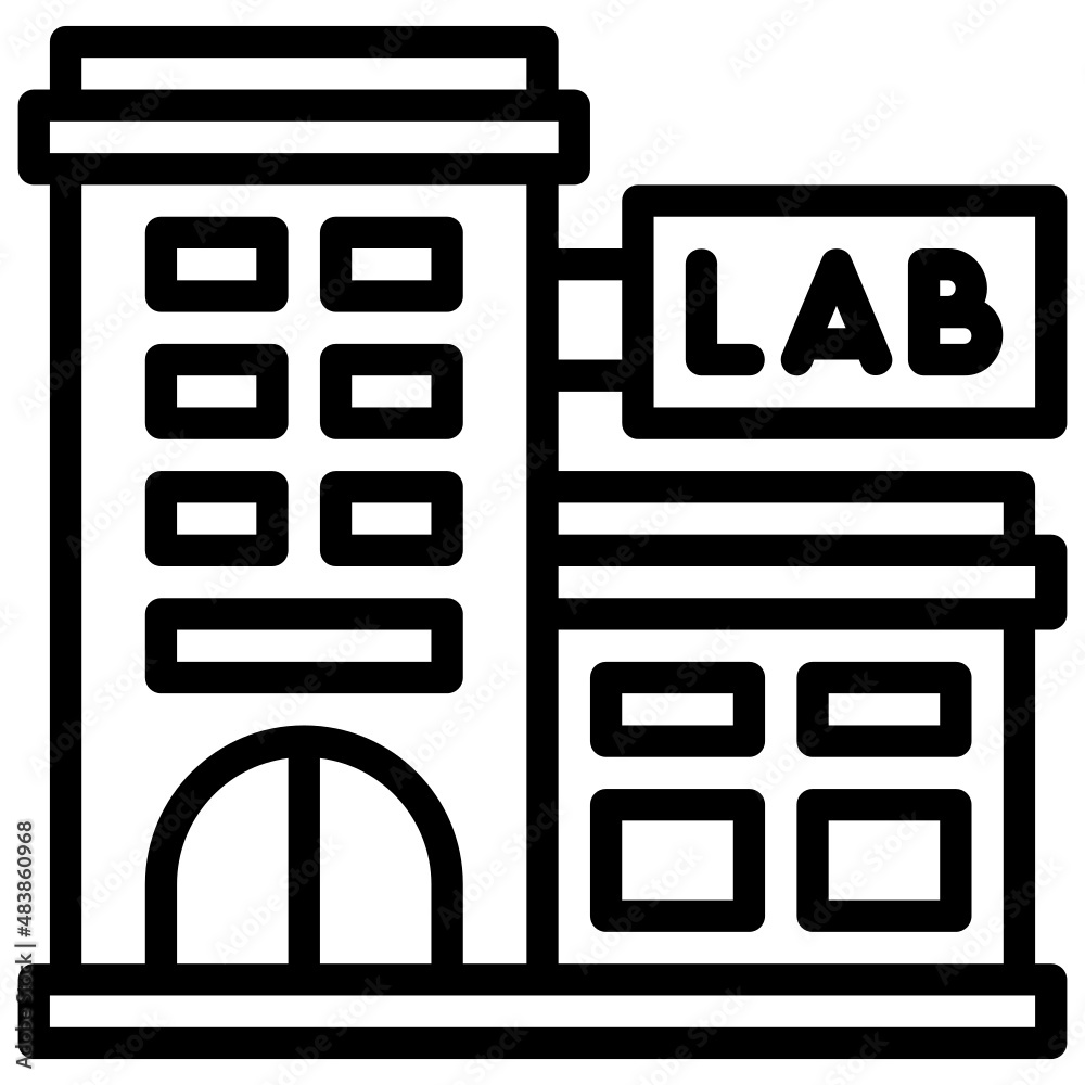 Laboratory Building line icon Laboratory Building line icon