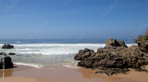 Rocks on Keurbooms Beach on the Garden Route in South Africa