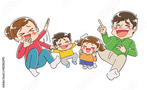 爆笑する人物のイラスト