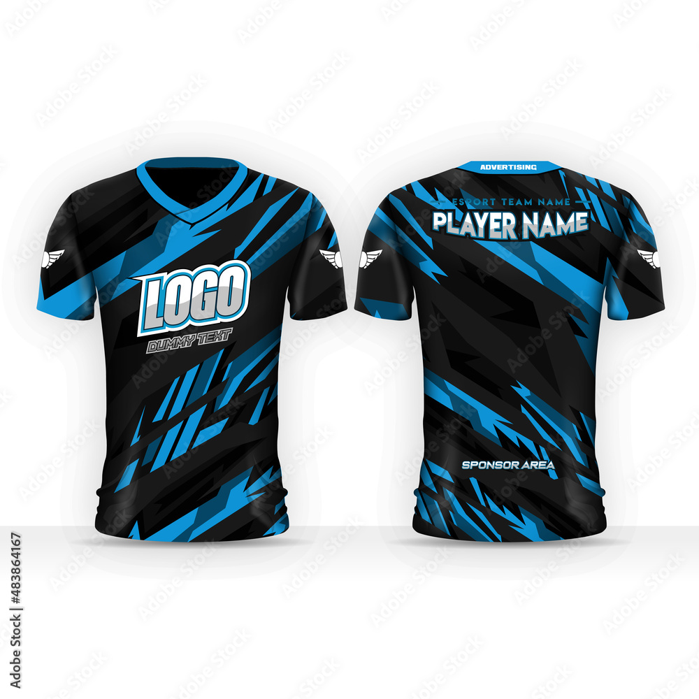 Esport Jersey Design with Dummy Logo and Sponsorship Stock Vector ...