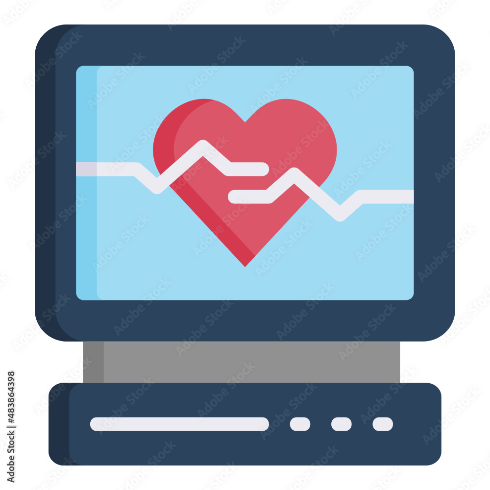 Electrocardiogram heart beat flat icon Electrocardiogram heart beat flat icon